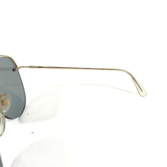 Vintage Aviators Sunglasses Gold Wire Frames with Blue Lenses Oversize Italy - Picture 6 of 8